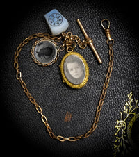 Gold Fill "Treasures" Mourning Watch Chain