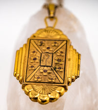 Art Deco 10K Gold-Filled Mystery Locket & Chain