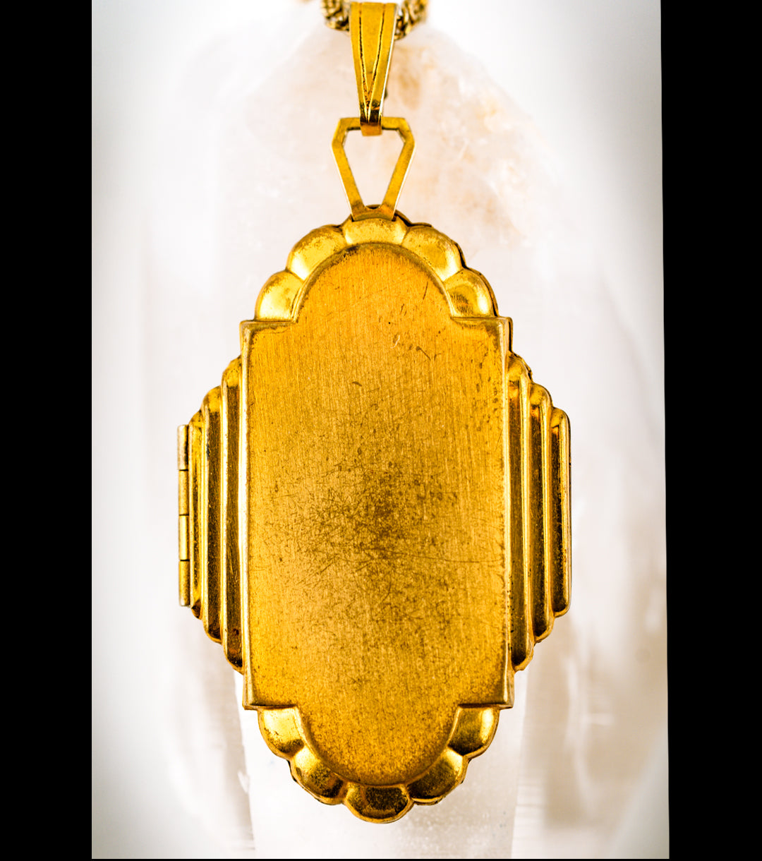 Art Deco 10K Gold-Filled Mystery Locket & Chain