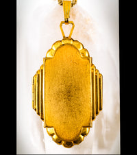 Art Deco 10K Gold-Filled Mystery Locket & Chain