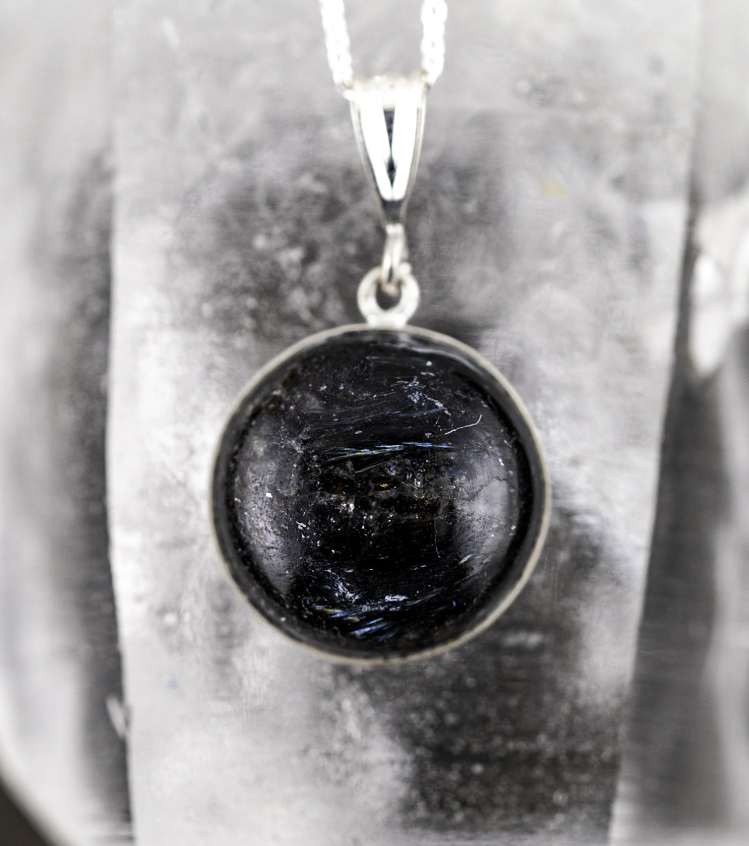 Nuummite - Sorcerer's Stone Charm Necklace in 14K Gold-Filled & 925 Silver
