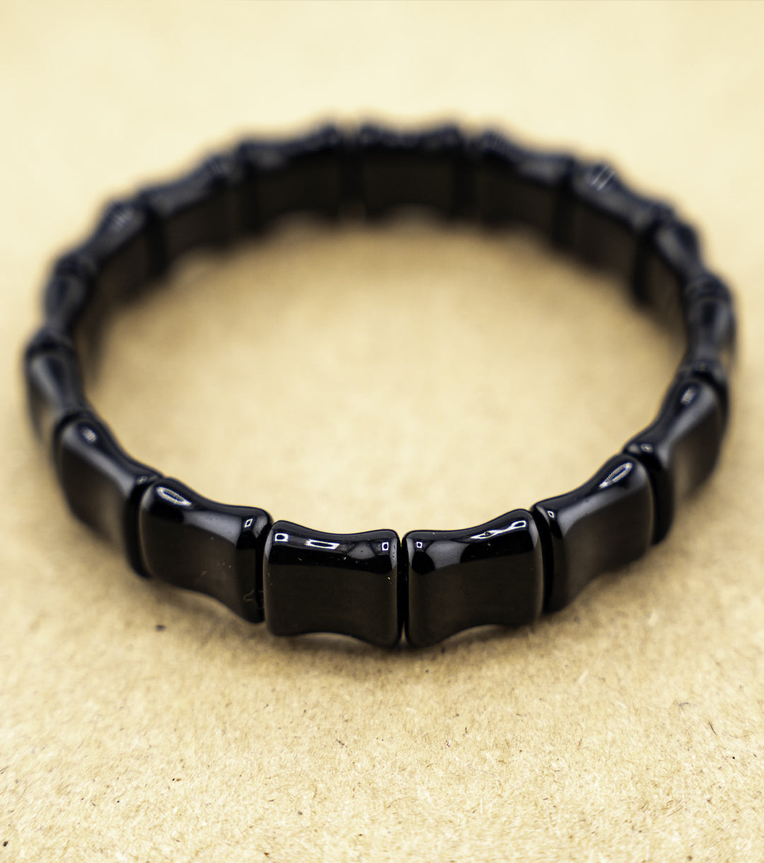 Black Obsidian Bone Bracelet