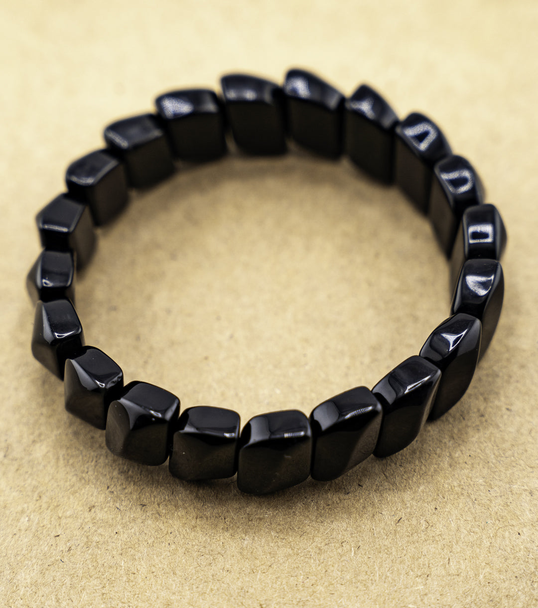 Black Obsidian Tooth Bracelet