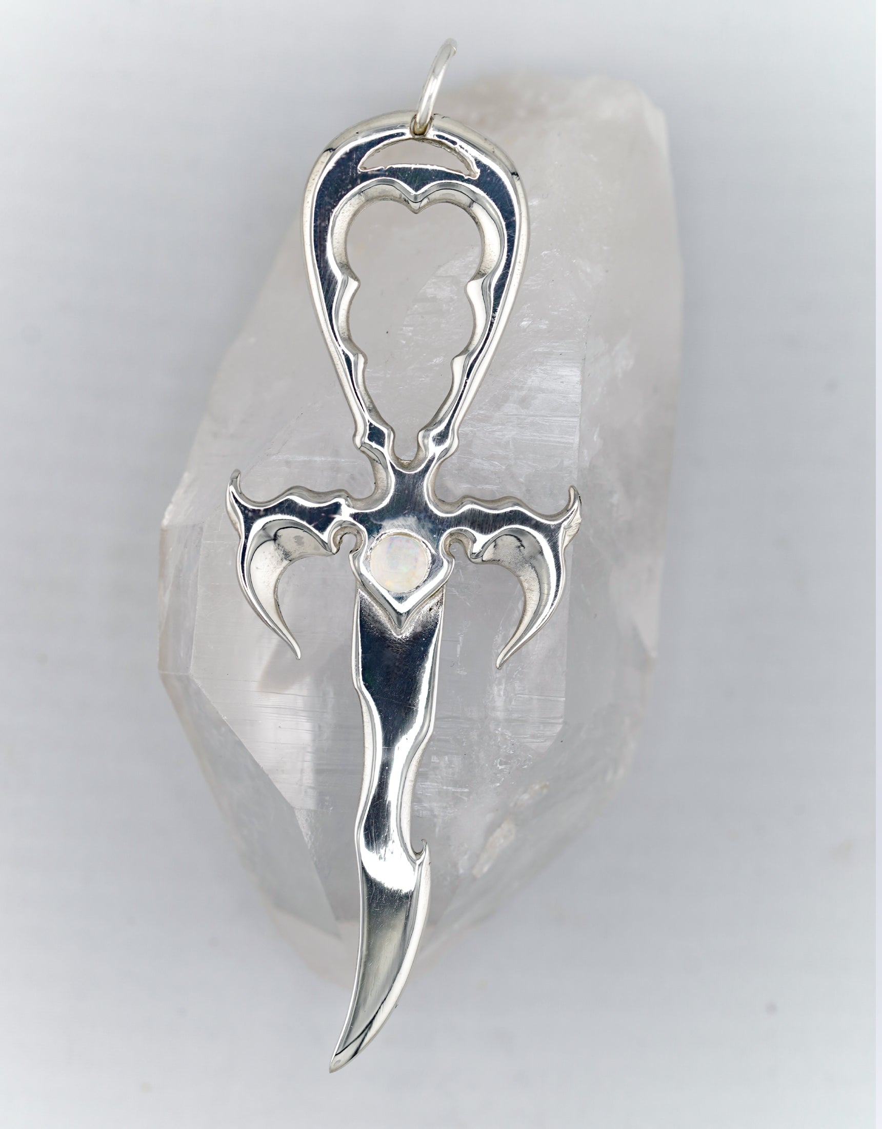 Opal & 925 Silver Large Vampire Ankh - Mystery Control x Endless Night