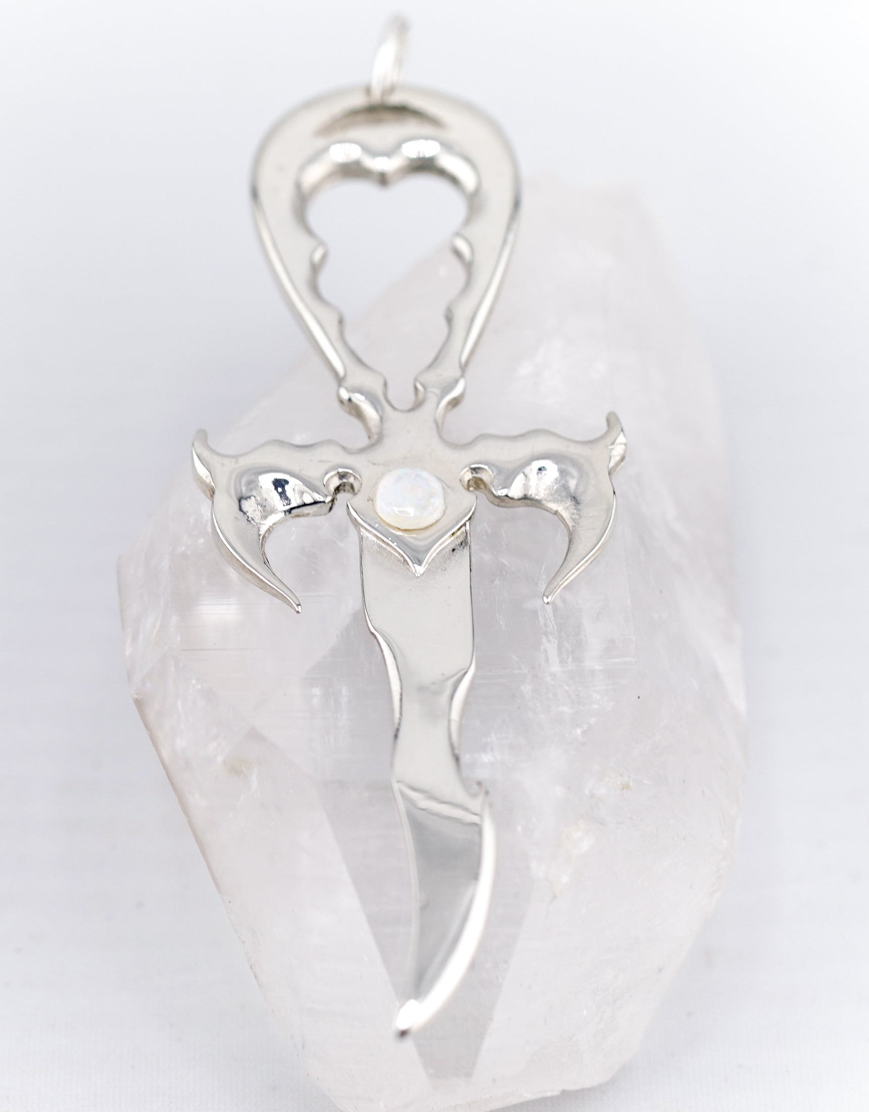 Opal & 925 Silver Large Vampire Ankh - Mystery Control x Endless Night