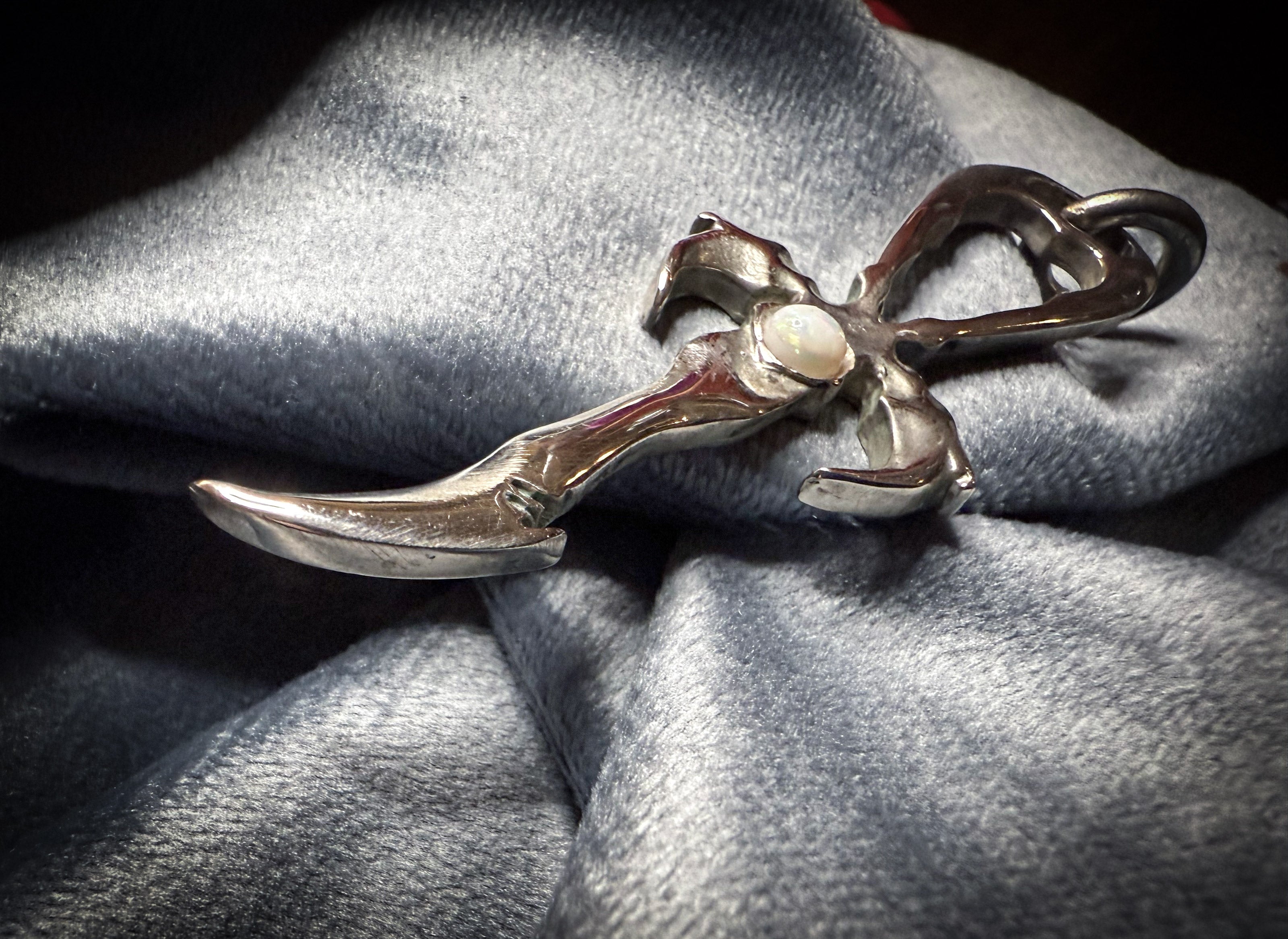 Opal & 925 Silver Vampire Ankh - Mystery Control x Endless Night