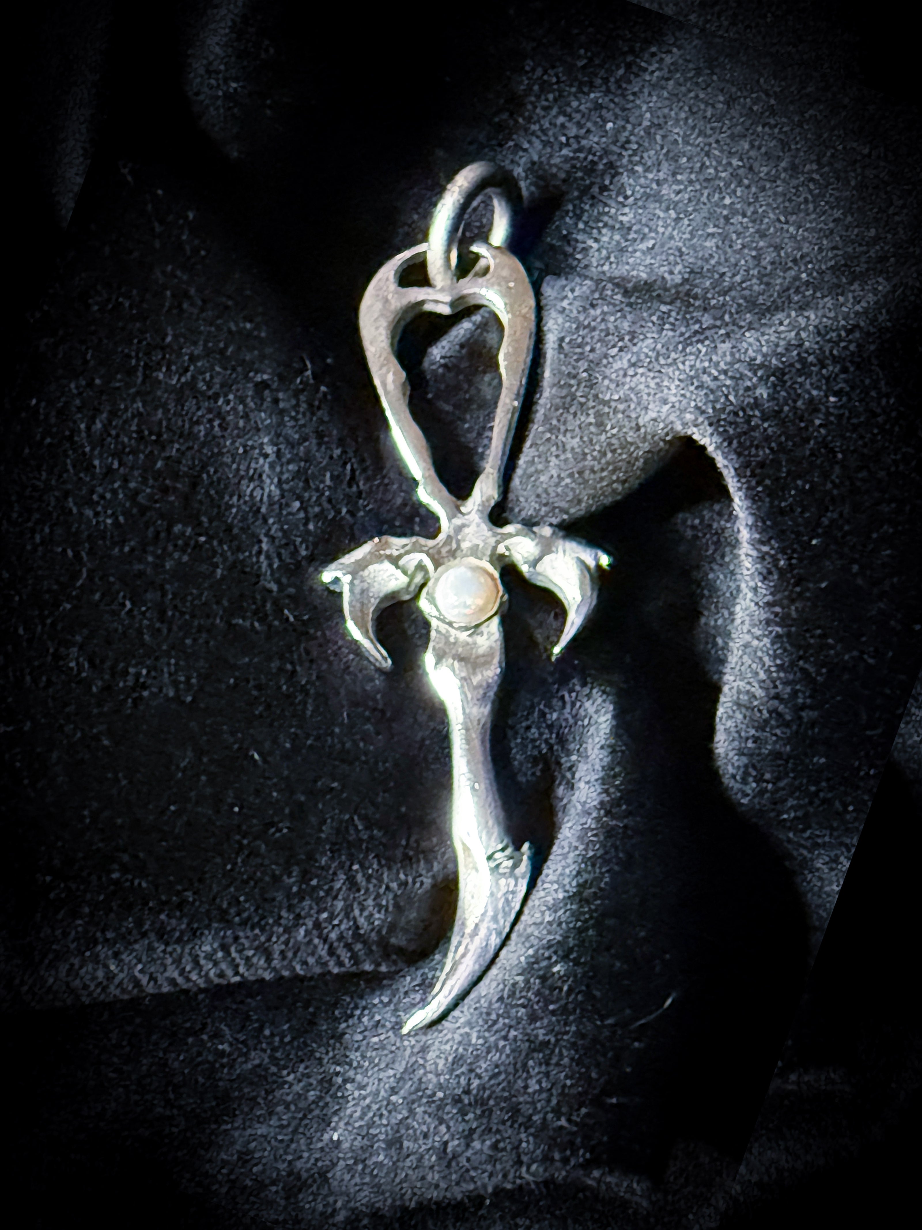 Opal & 925 Silver Vampire Ankh - Mystery Control x Endless Night