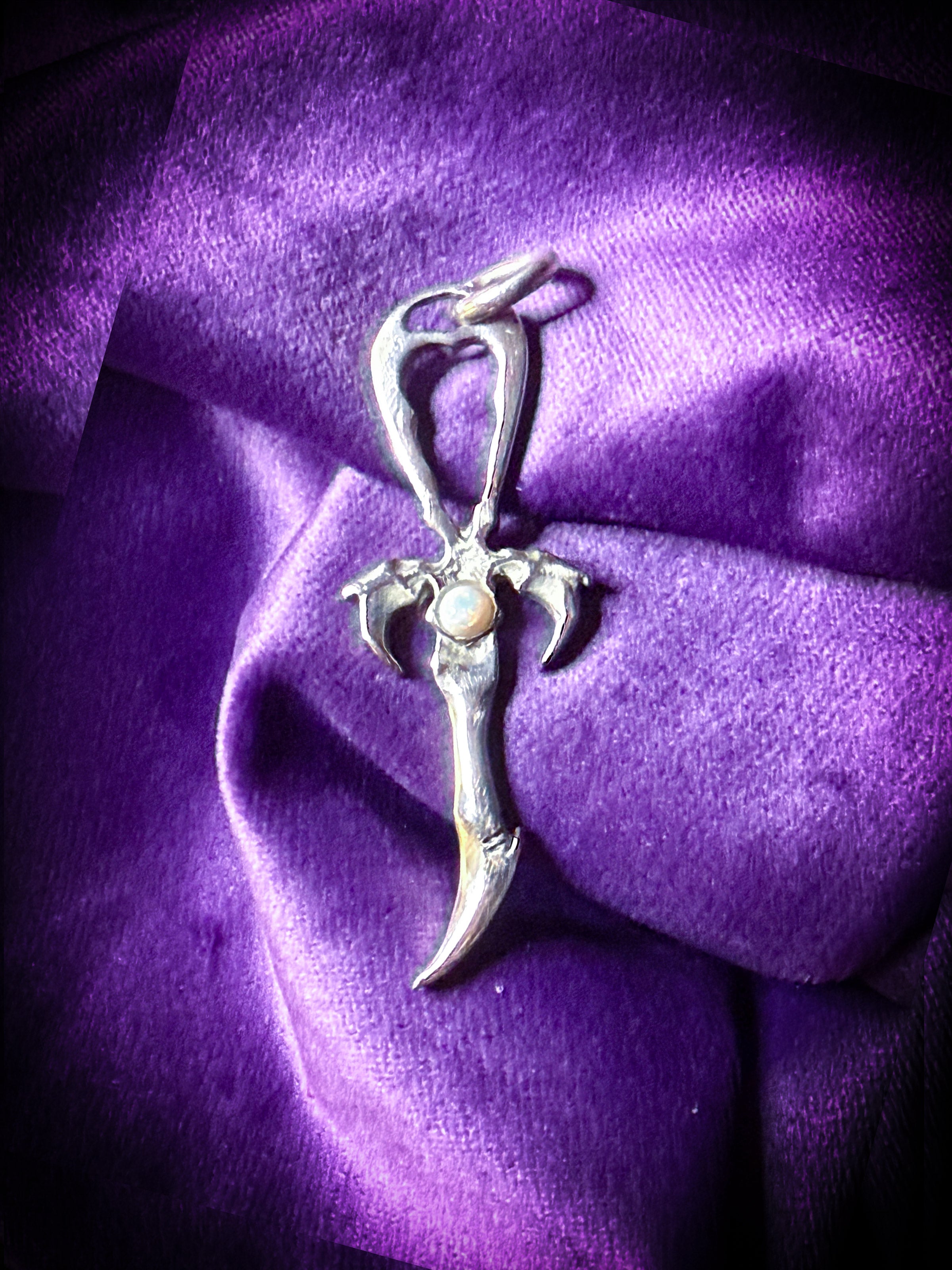 Opal & 925 Silver Vampire Ankh - Mystery Control x Endless Night