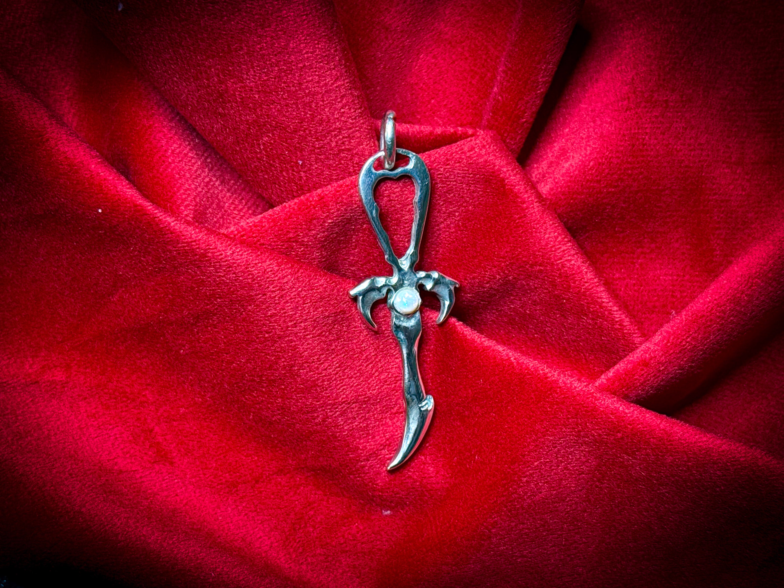 Opal & 925 Silver Vampire Ankh - Mystery Control x Endless Night