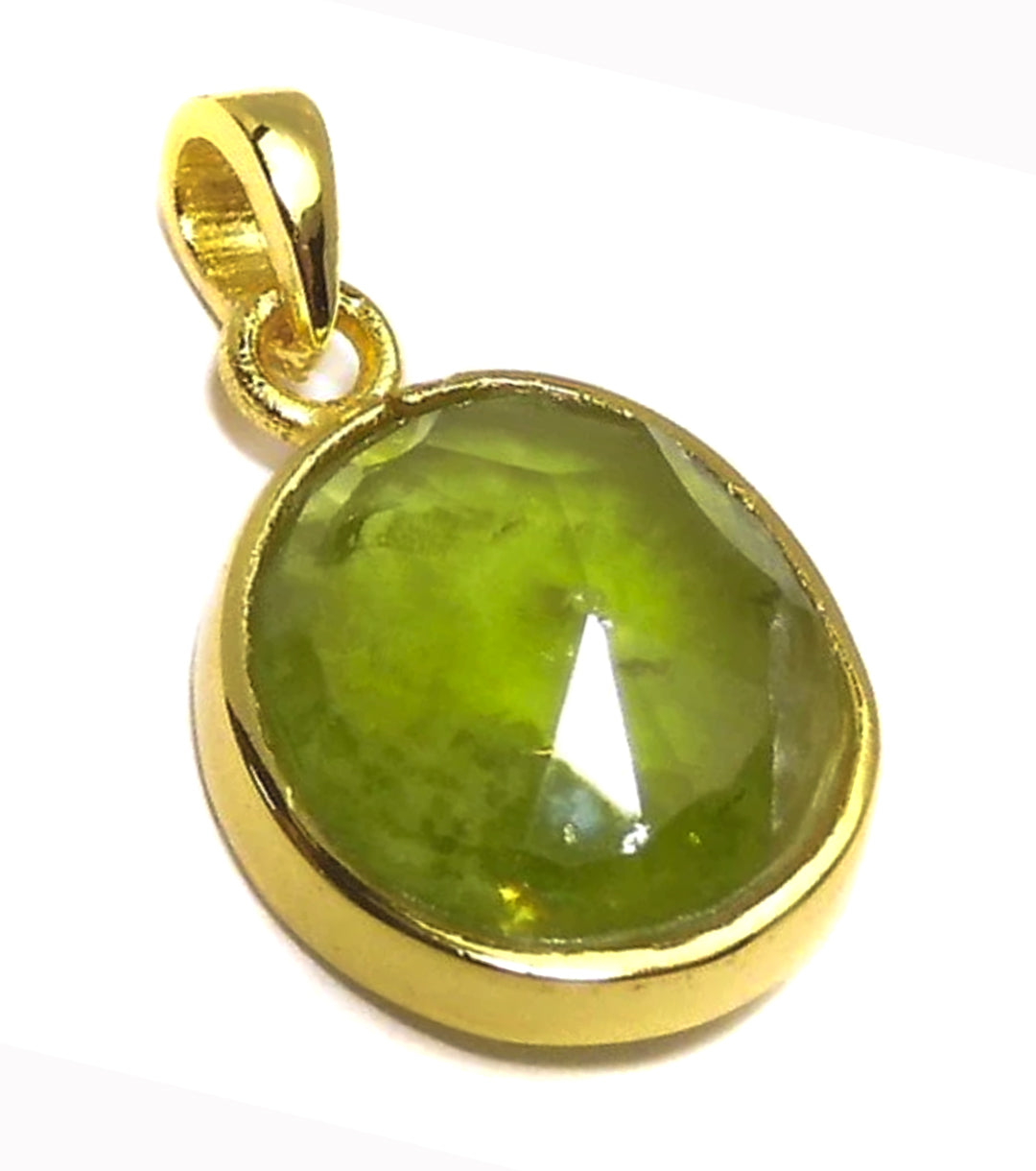 Peridot "Cleopatra" Pendant & 18K Gold Filled 925 Silver Rope Necklace