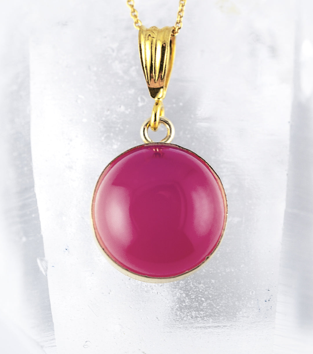 Pink Sapphire 14K Gold-Filled 925 Silver Charm Necklace