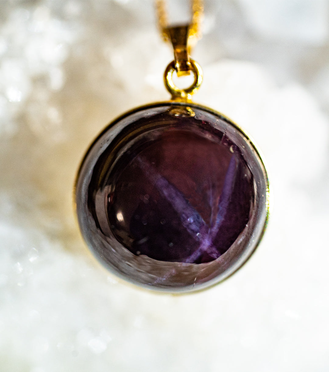 X-Star Garnet & 14KGF Charm Necklace