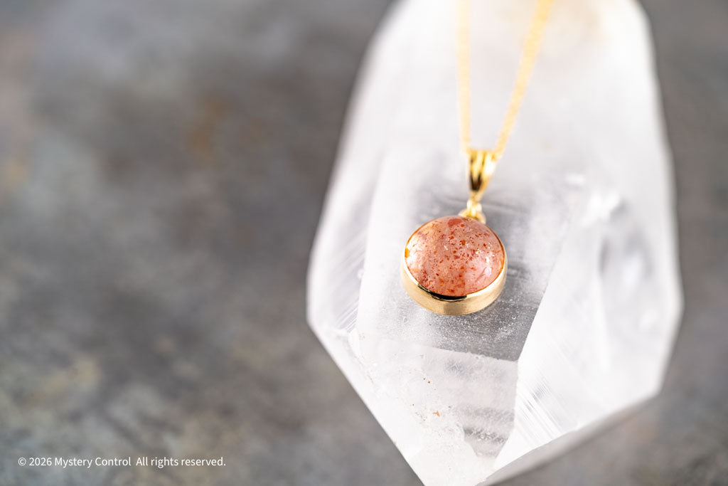 Strawberry Moon 12MM Sunstone Necklace