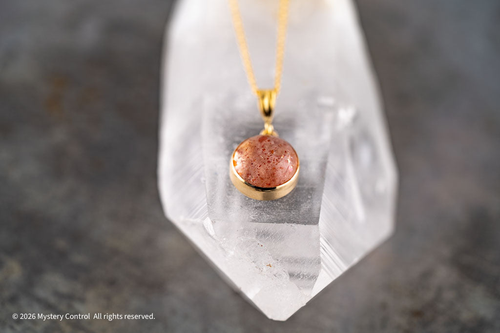 Strawberry Moon 12MM Sunstone Necklace