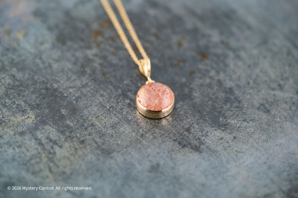 Strawberry Moon 12MM Sunstone Necklace
