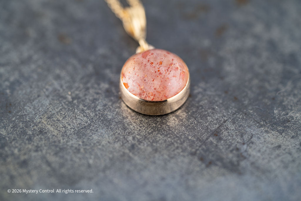 Strawberry Moon 12MM Sunstone Necklace