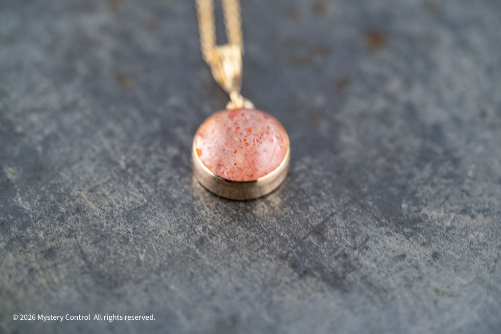 Strawberry Moon 12MM Sunstone Necklace