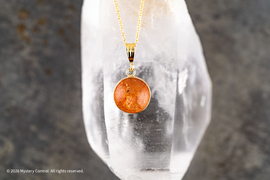 Positivity Sunstone and Gold Charm Necklace
