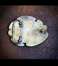 Navajo Belt Buckle in 925 Silver with Turquiose Cluster & Coral