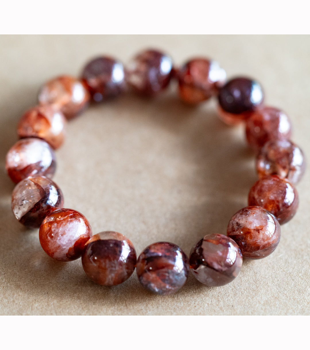 Vampire Quartz/ Red Fire Quartz Bracelet