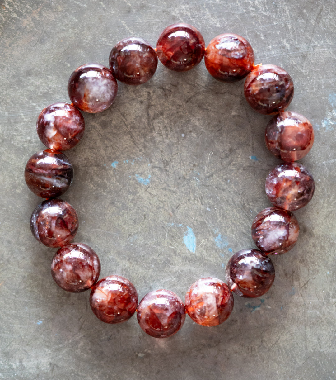 Vampire Quartz/ Red Fire Quartz Bracelet