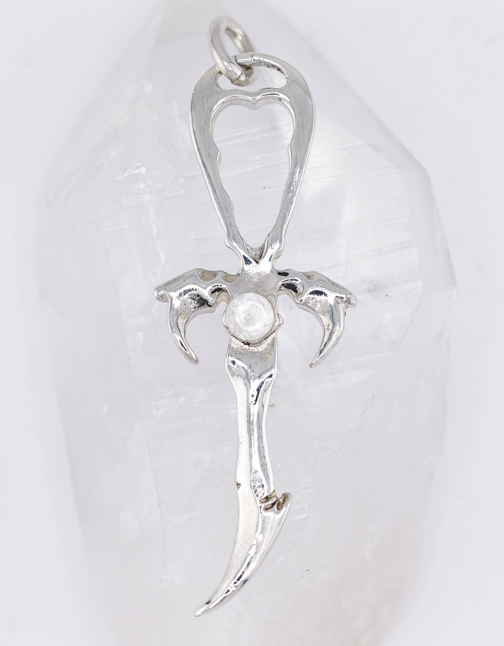 White Topaz 925 Silver Vampire Ankh - Mystery Control x Endless Night