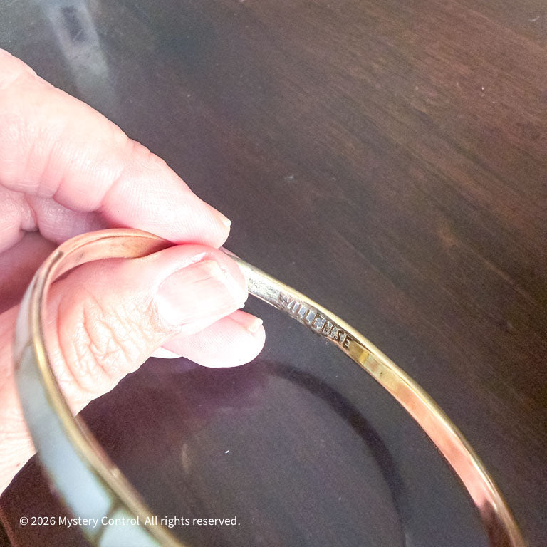 Willemse Makers Mark on Brass and Mopther of Pearl Bangle