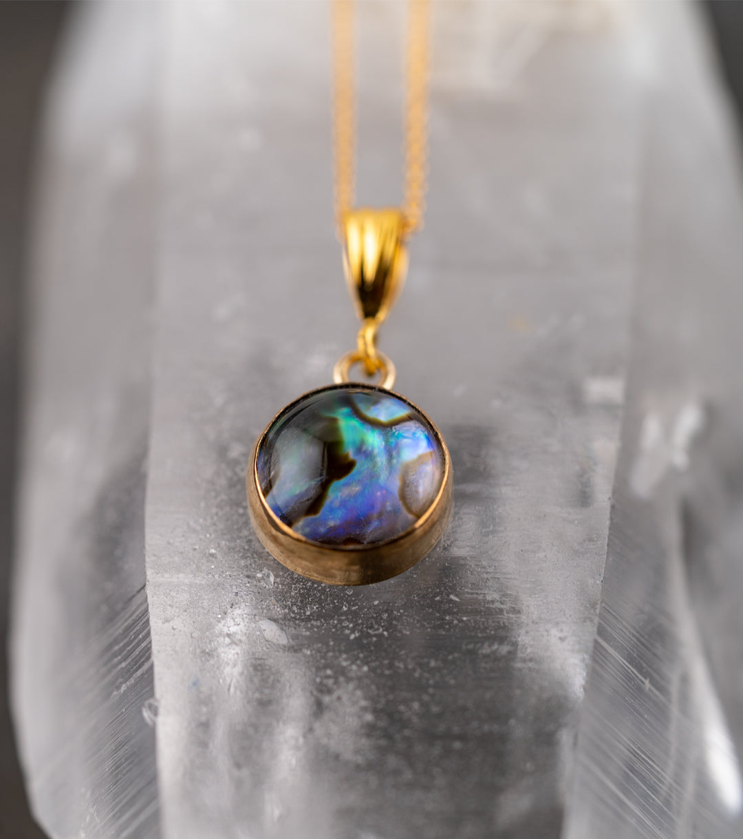Abalone Charm Necklace in 14K Gold-Filled 925 Silver