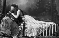 Lillie Langtry as Cleopatra Art Nouveau Limoges Porcelain Brooch with Gold Ormolu Asp frame