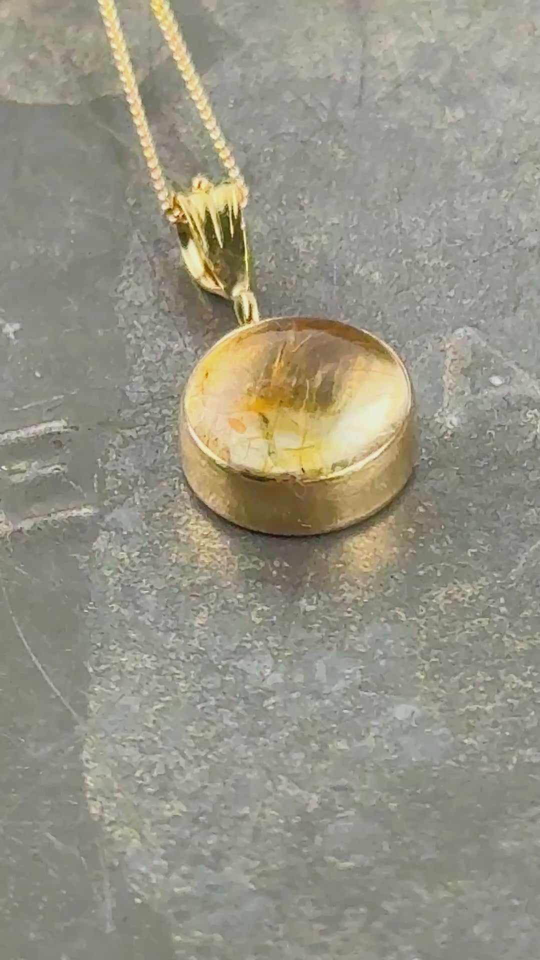 "Sun Spot" Sunstone and Gold Charm Necklace