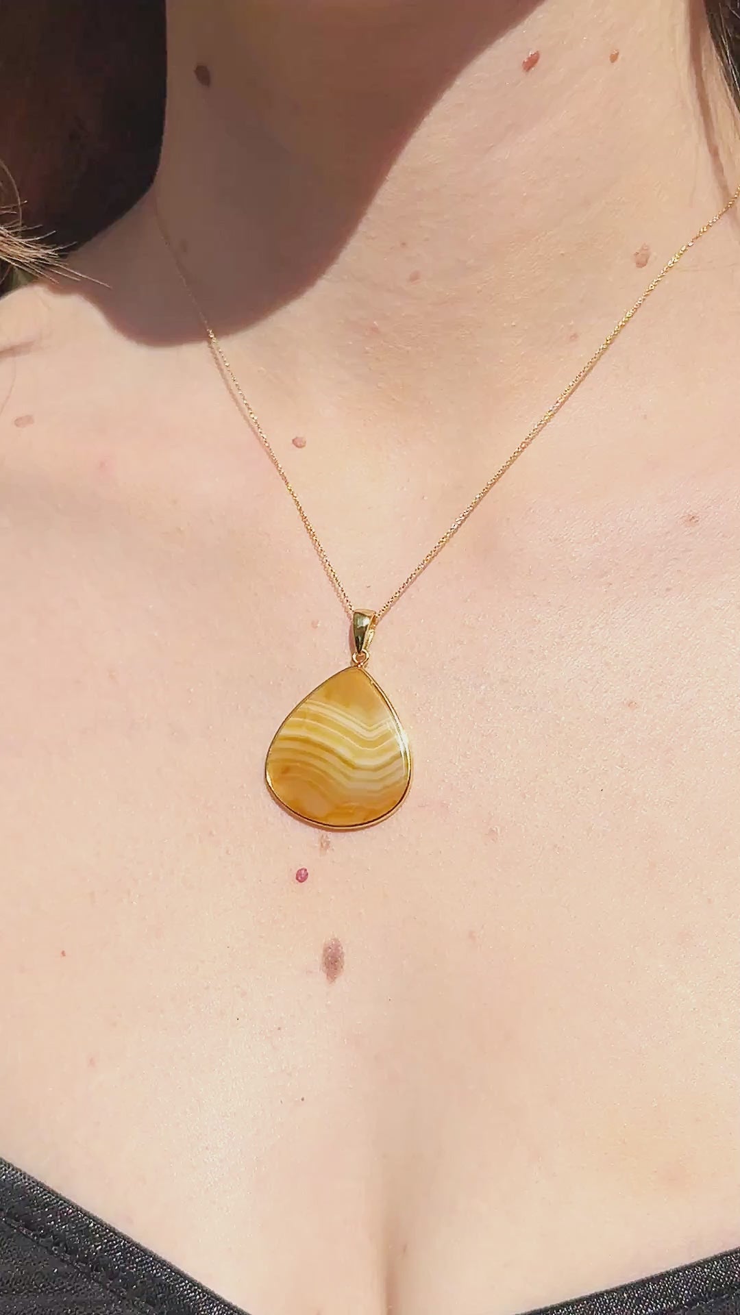 Honey Blonde Iris Quartz Pendant Necklace