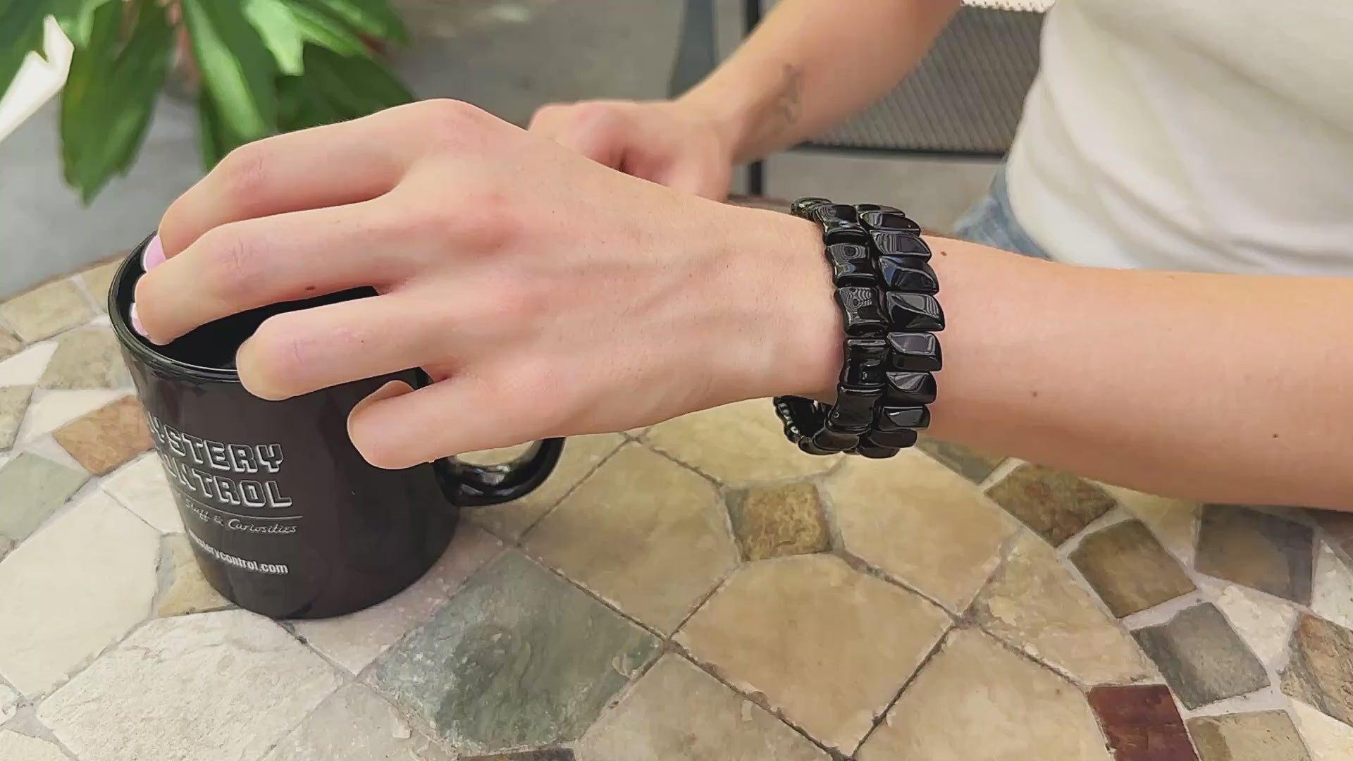 Black Obsidian Bangle Bracelet