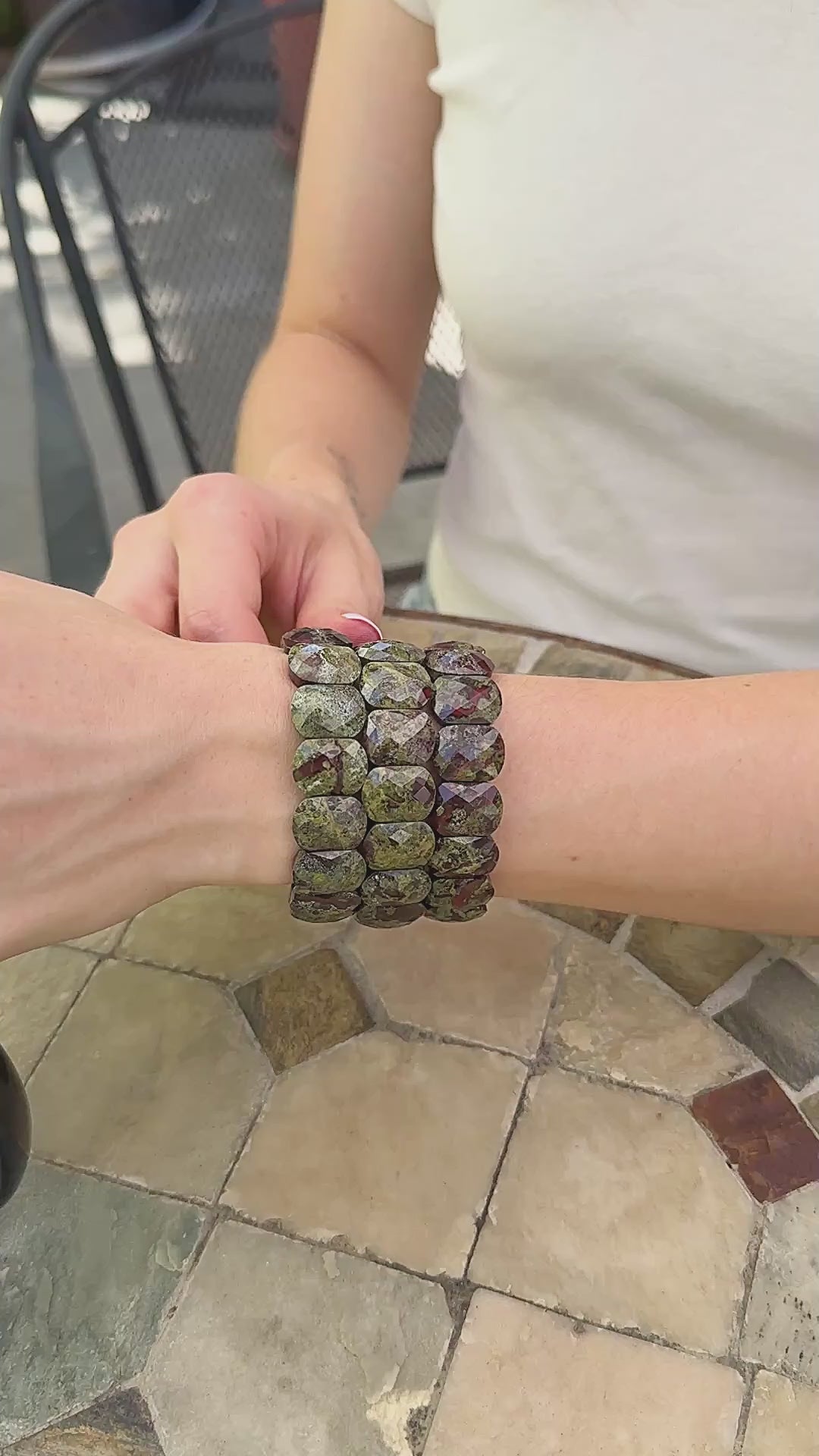 Dragon Blood Jasper "Dragon Scale" Bracelet