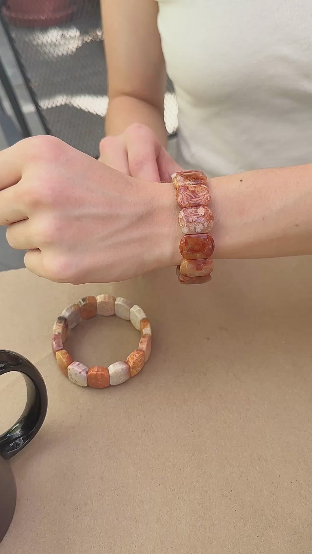 Chunky Fossil Coral Bracelet