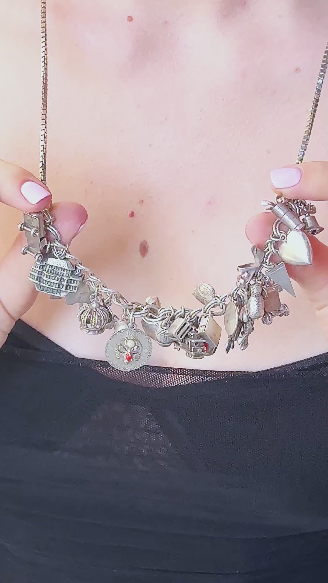 WWII Sweetheart Traveler's 925 Silver Charm Necklace