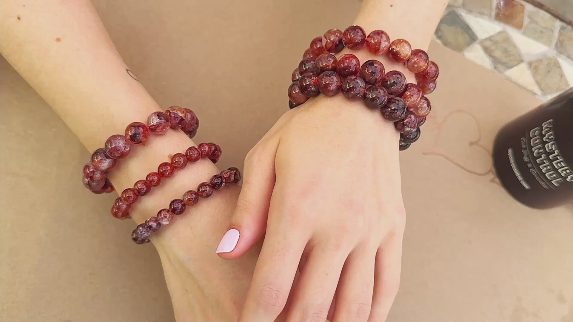 Vampire Quartz/ Red Fire Quartz Bracelet