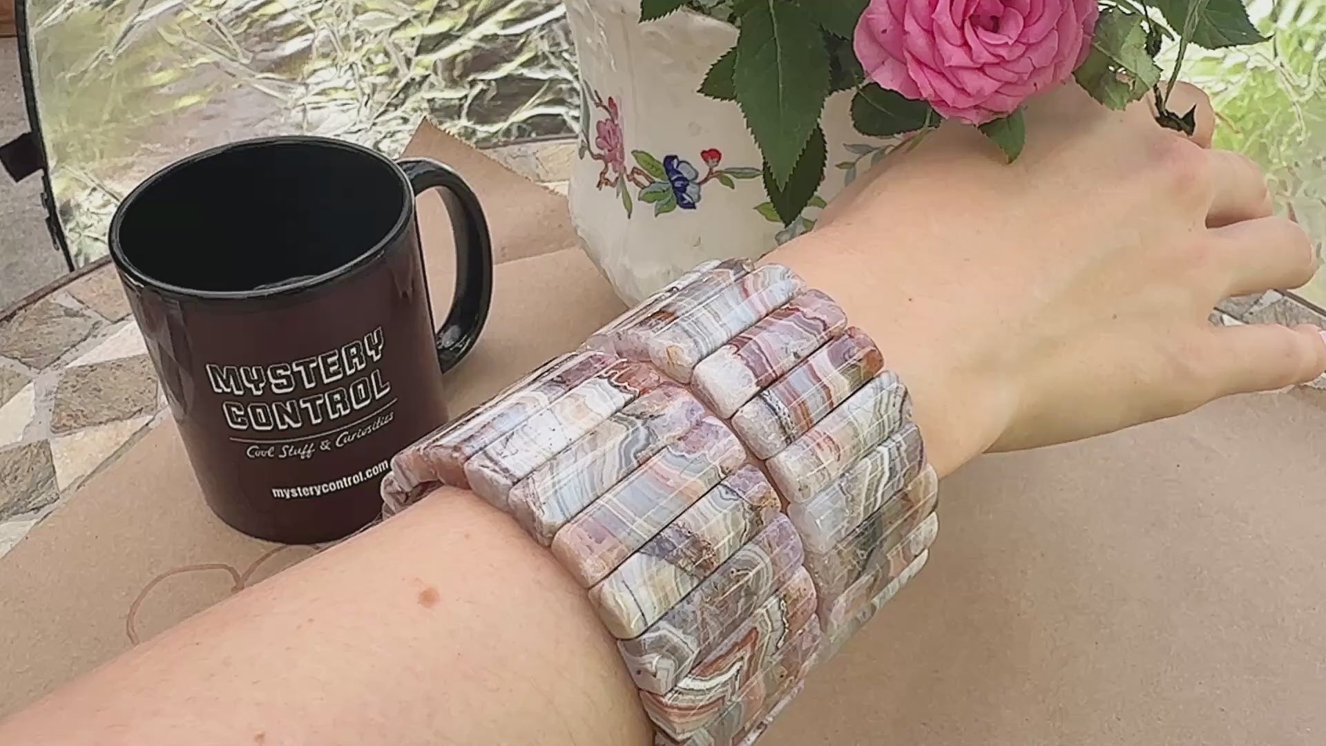 Amethyst Lace Agate Laughter Stone Bracelet