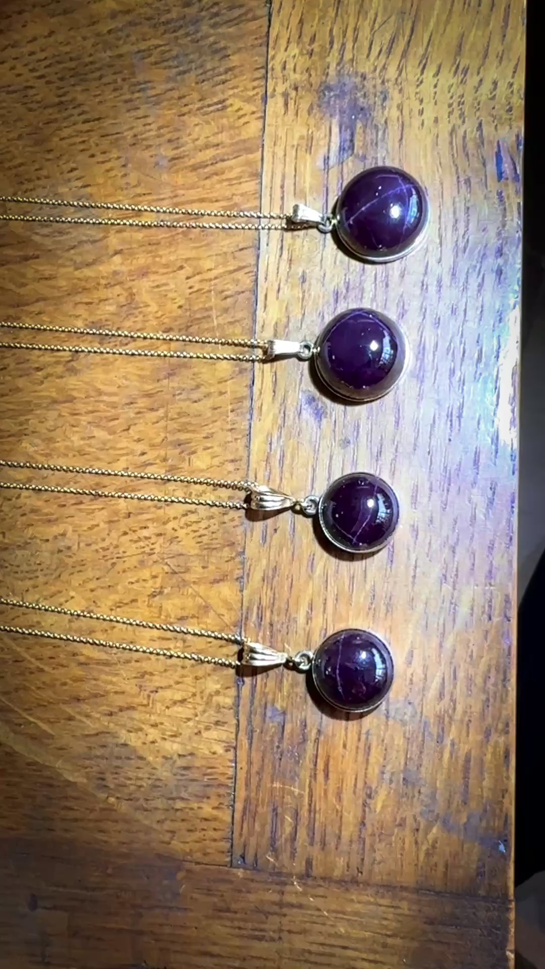 X-Star Garnet & 14KGF Charm Necklace