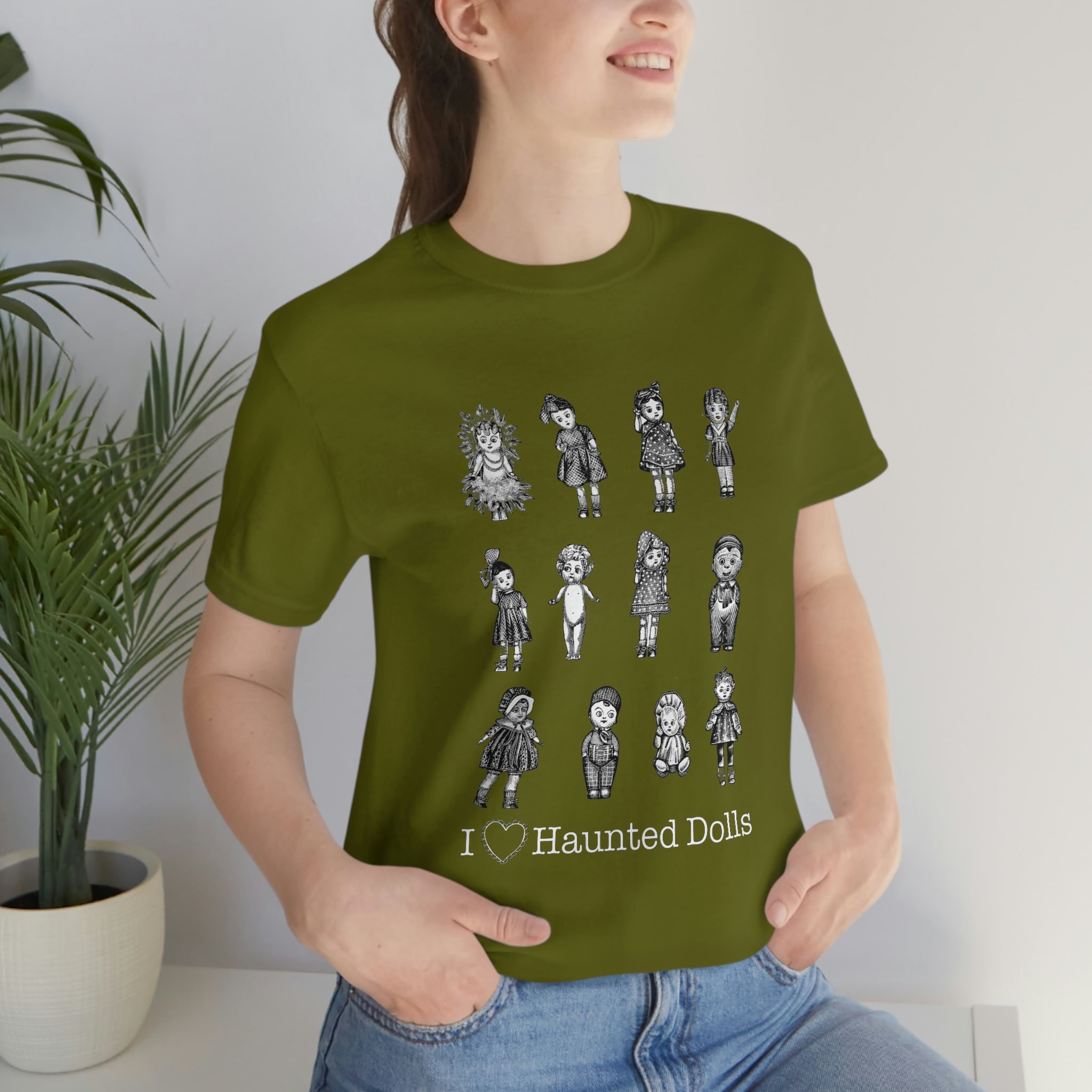 Scared & Alone Haunted Doll Unisex Jersey Short Sleeve Tee