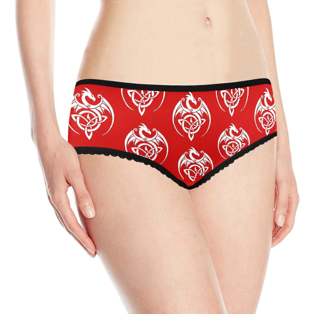 Patti's Power Panties Women Mid-rise Briefs - "Dragon"