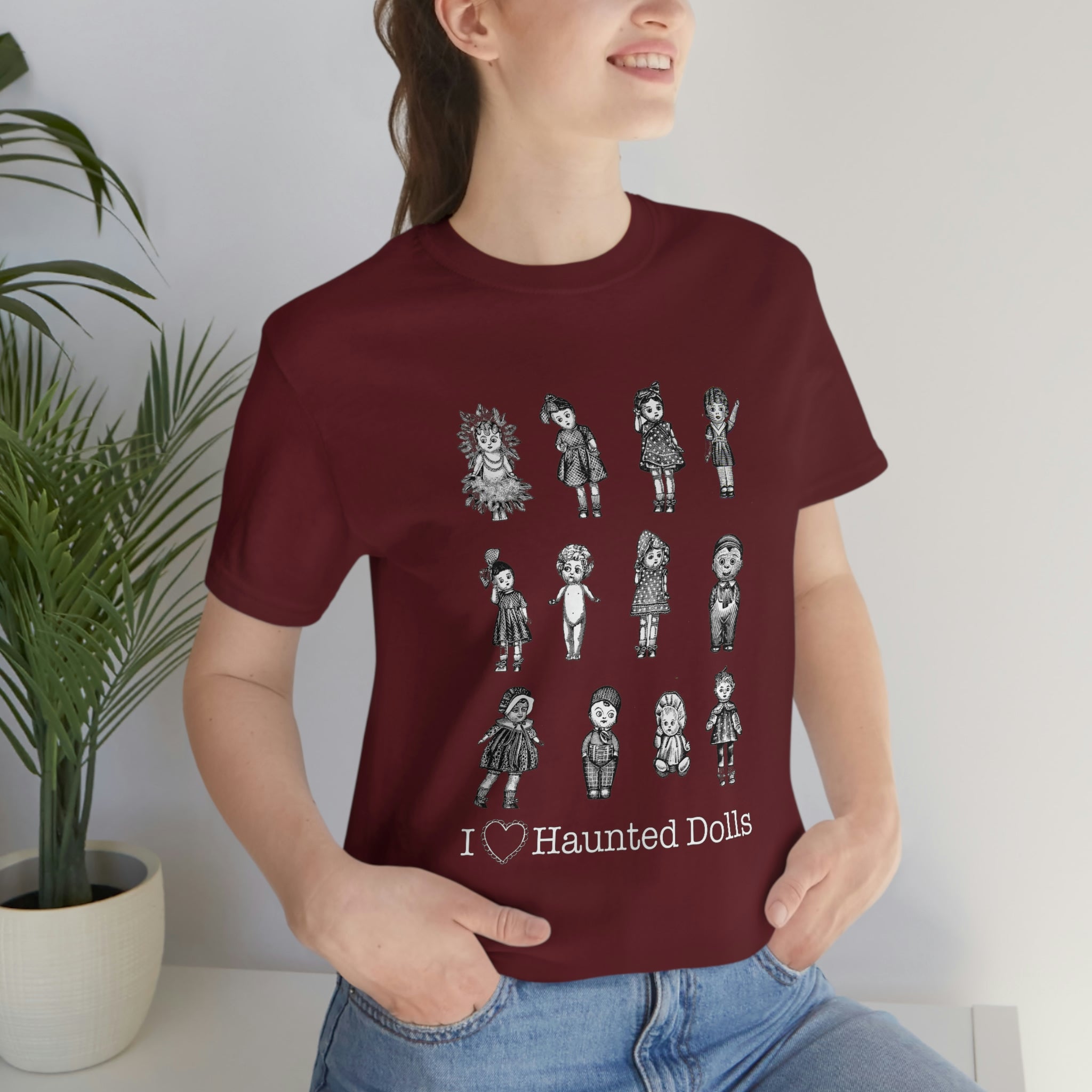 Scared & Alone Haunted Doll Unisex Jersey Short Sleeve Tee