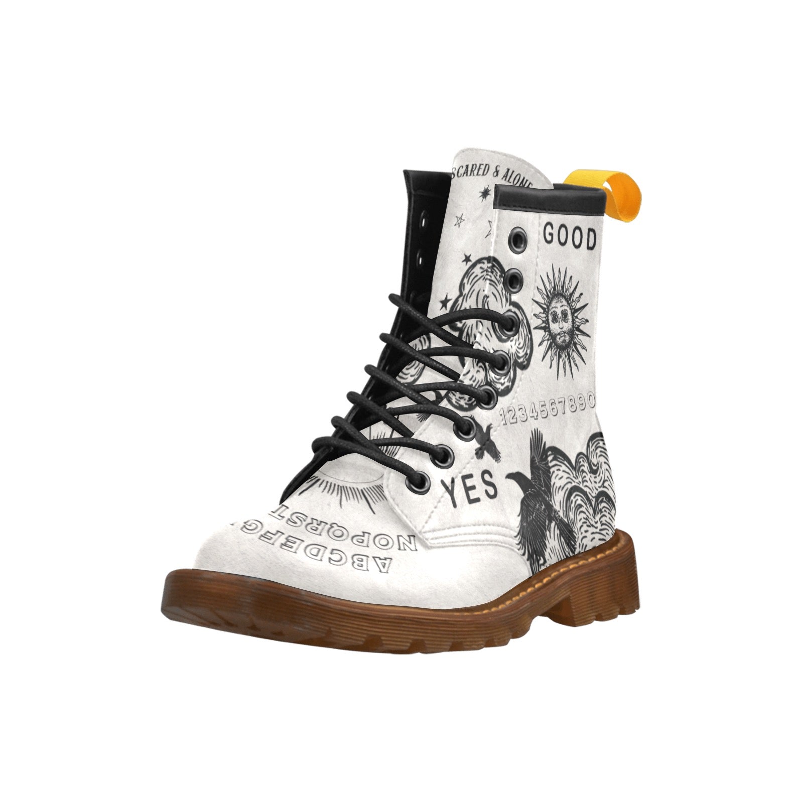 Scared & Alone Spirit Board Men's Vegan Leather Boots "Birch & Raven"