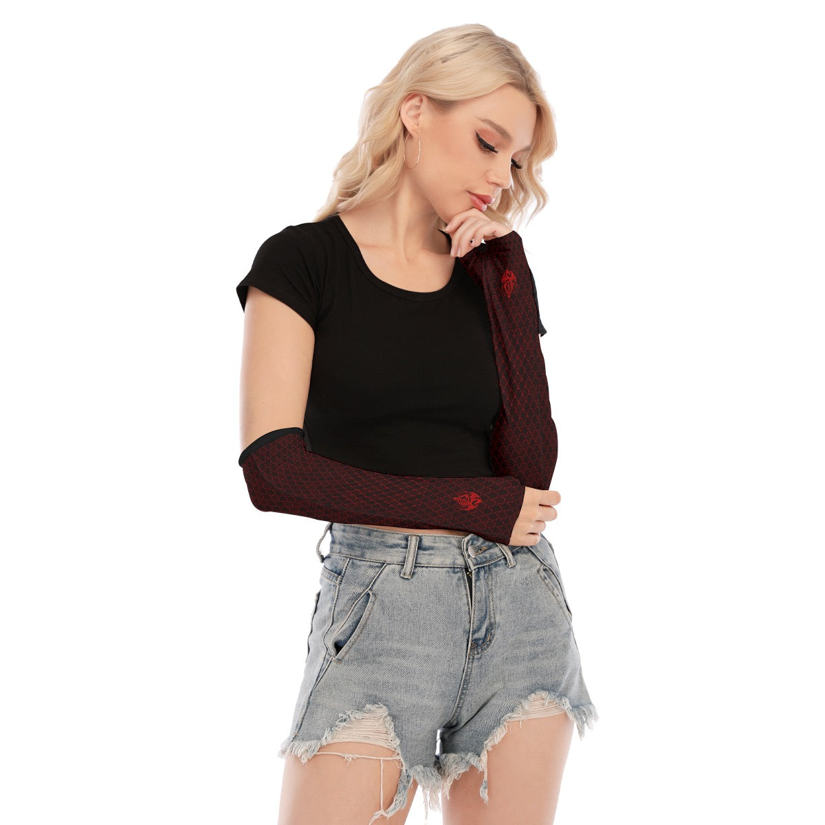 Spellcaster by Patti Negri Fingerless Elbow-Length Gloves - Dragon