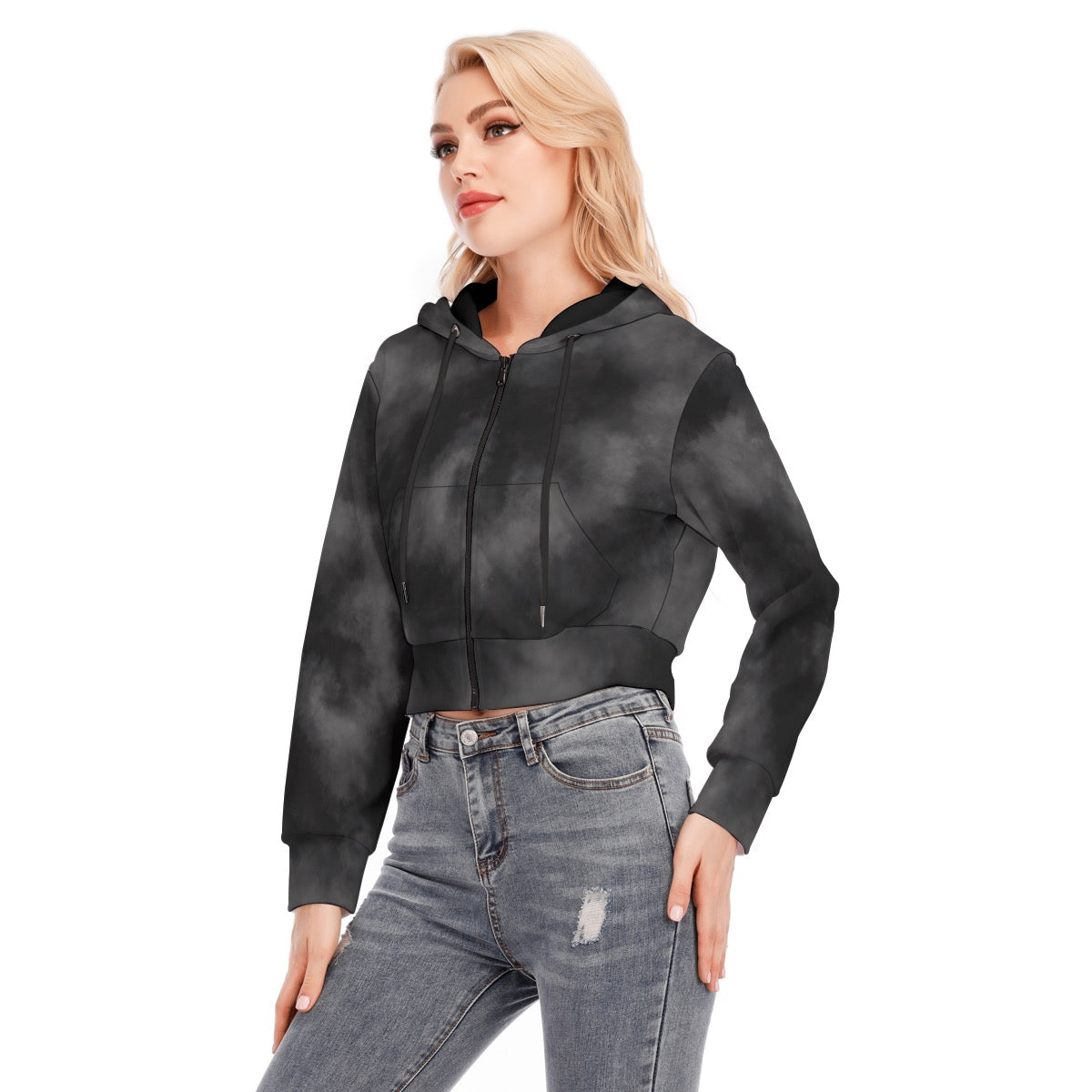 Spellcaster by Patti Negri Hurricane Protection Women's Crop Zip Hoodie