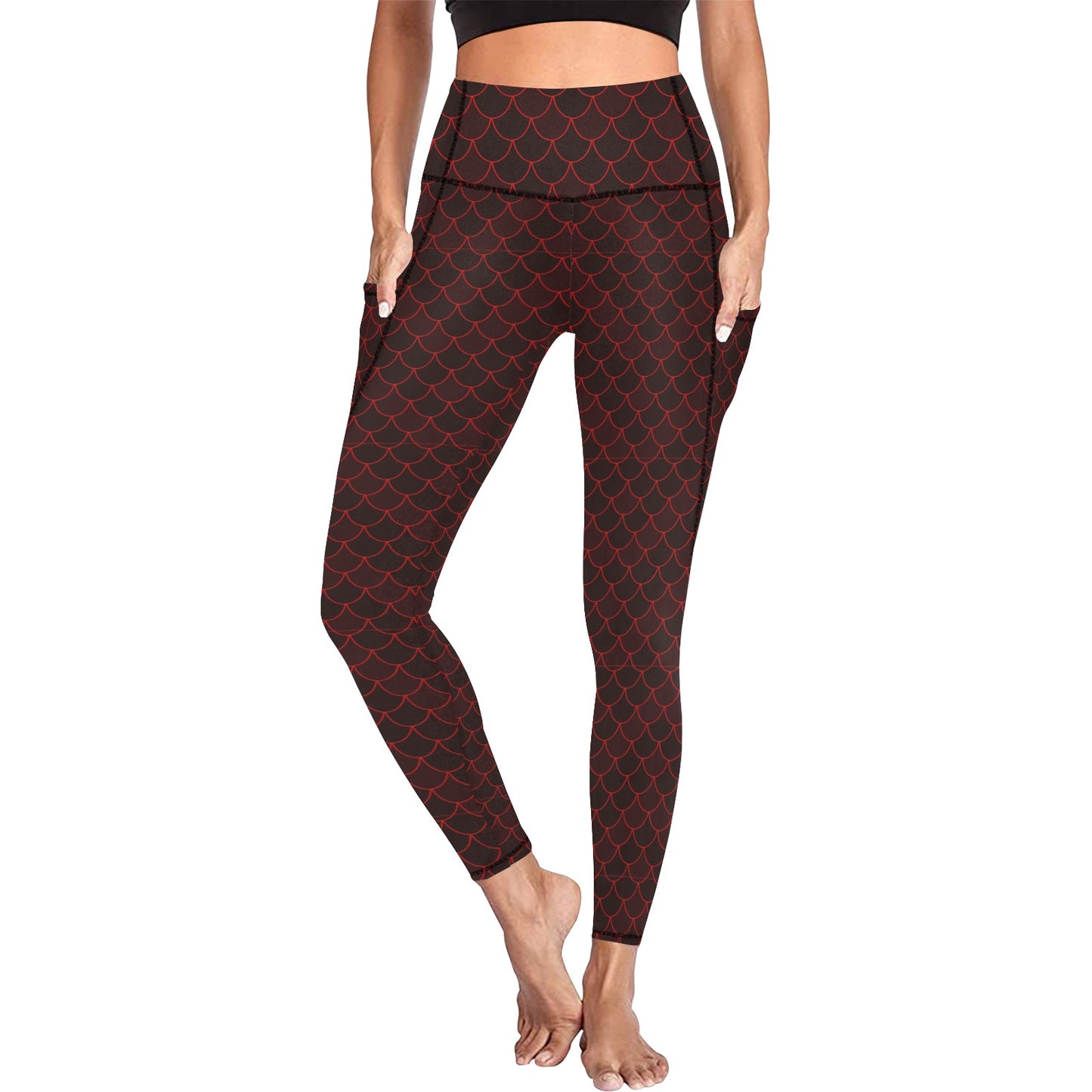 Spellcaster by Patti Negri Women's Yoga Leggings with Tech Pockets - "Secret Dragon"