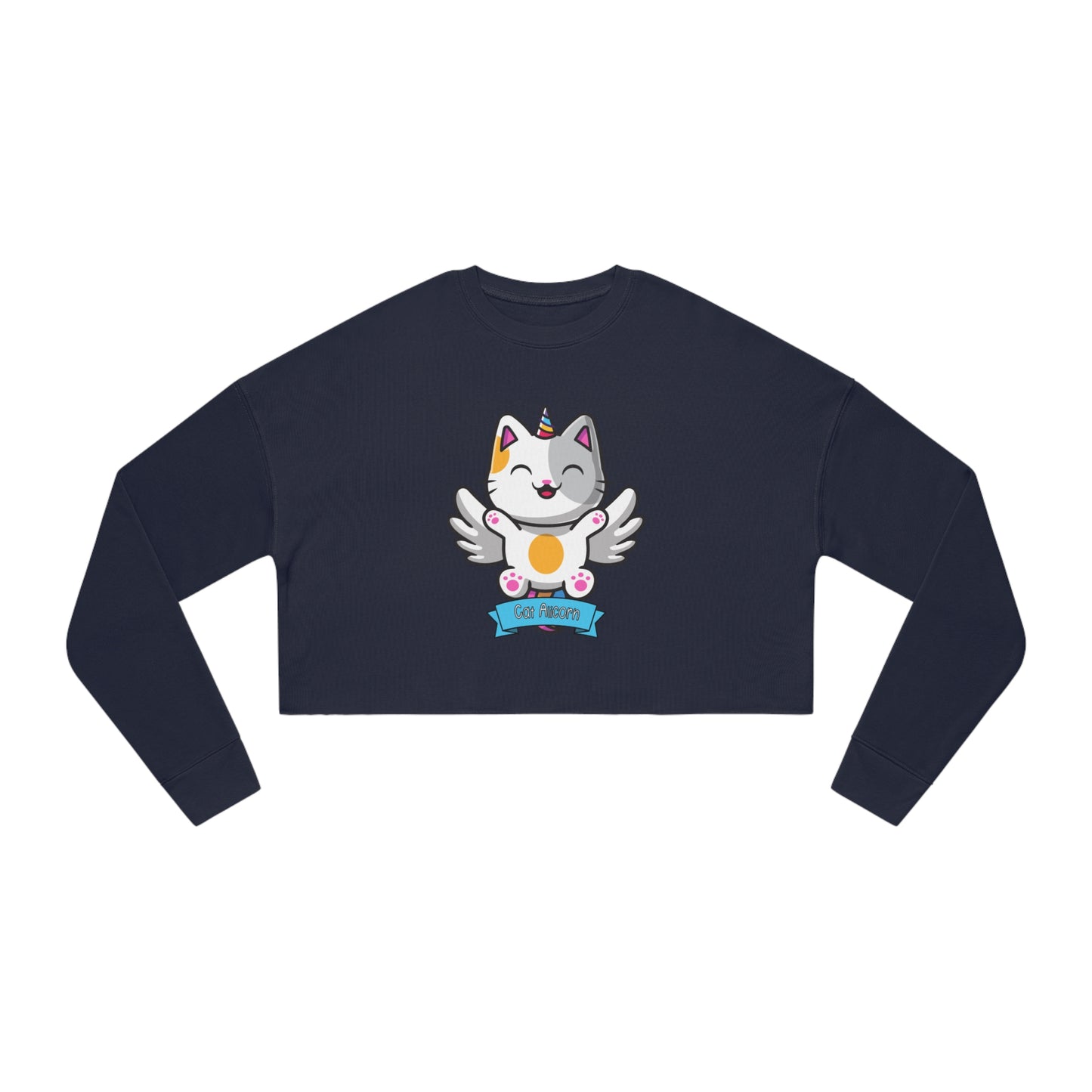 Spirit Cuties "Cat Alicorn" Women's Cropped Sweatshirt