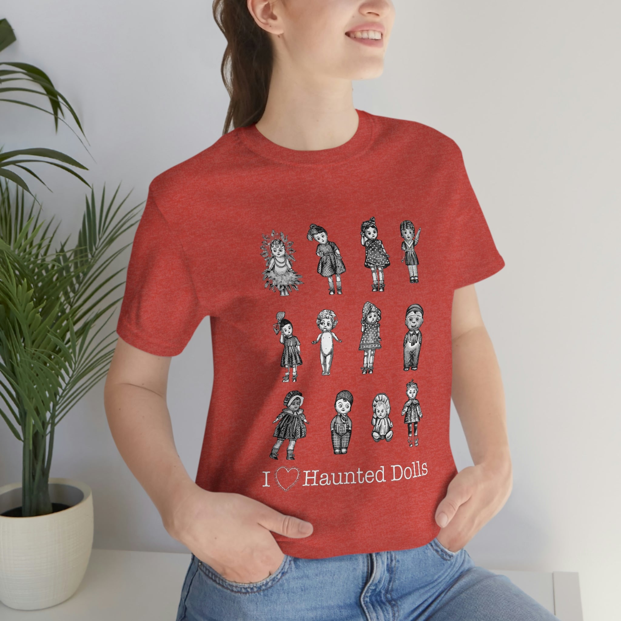 Scared & Alone Haunted Doll Unisex Jersey Short Sleeve Tee
