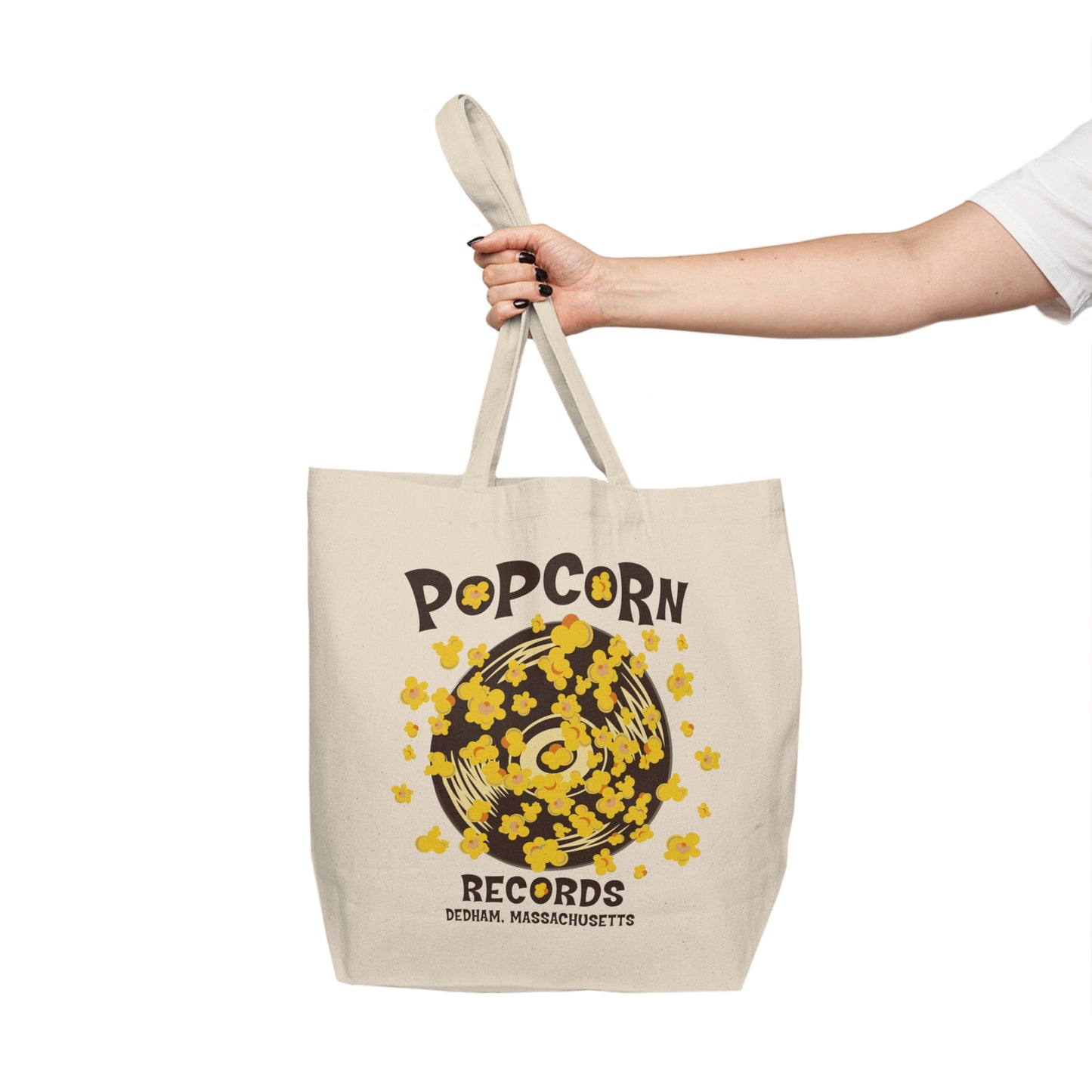 Popcorn Records Canvas Shopping Tote