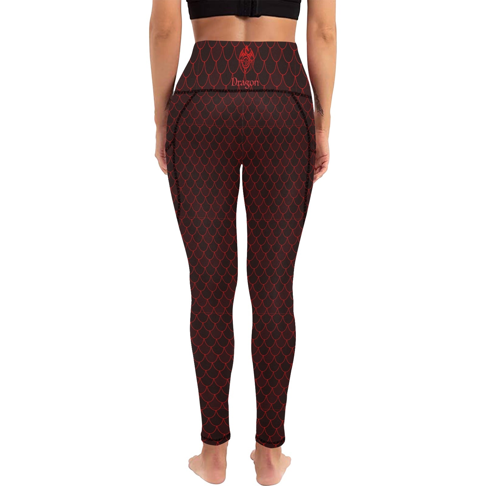 Spellcaster by Patti Negri Women's Yoga Leggings with Tech Pockets - "Secret Dragon"