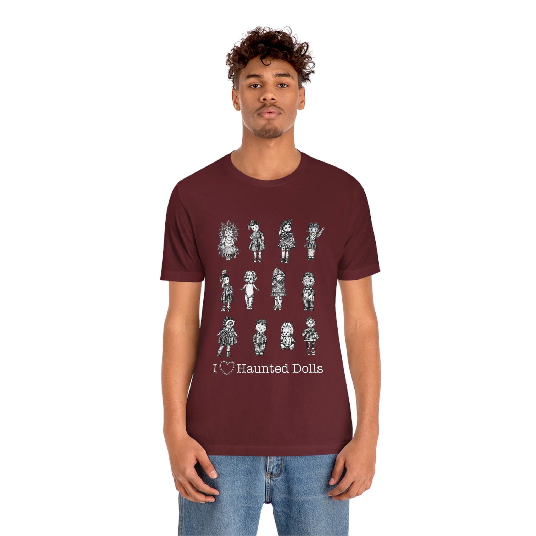 Scared & Alone Haunted Doll Unisex Jersey Short Sleeve Tee